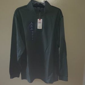 Izod Quarter Zip dress green sweatshirt XL